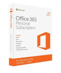 Microsoft® Office 365 Personal English Subscription 1 Year Africa QQ2 01403b