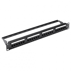 VENTION CAT.6 UTP 24 PORTS KEYSTONE PATCH PANEL BLACKa