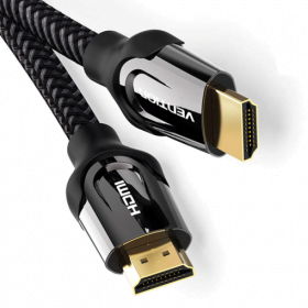 VENTION NYLON BRAIDED HDMI CABLE 2M BLACK METAL TYPE