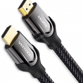 VENTION NYLON BRAIDED HDMI CABLE 8M BLACK METAL TYPE 1