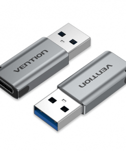 VENTION USB 3.0 MALE TO USB C FEMALE ADAPTER GRAY ALUMINUM ALLOY TYPEb