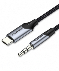 VENTION USB C MALE TO 3.5MM MALE CABLE 1M GRAY ALUMINUM ALLOYa