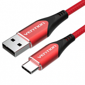 VENTION USB C TO USB 2.0 A CABLE 1M RED ALUMINUM ALLOY TYPEa