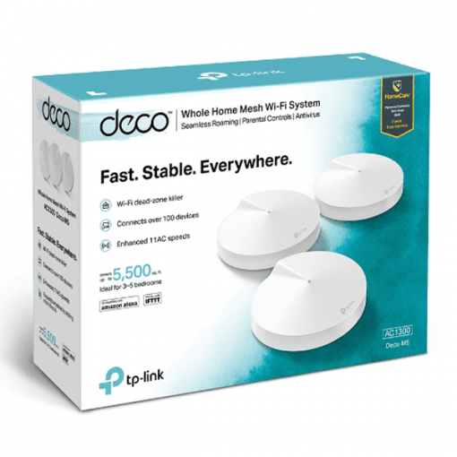 TP Link Deco M5 AC1300 MU MIMO Dual Band Whole Home Wi Fi System 3 Pack