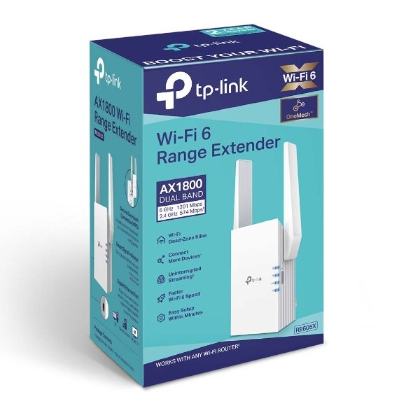 TP LINK TL RE605X – AX1800 Wi Fi 6 Range Extender