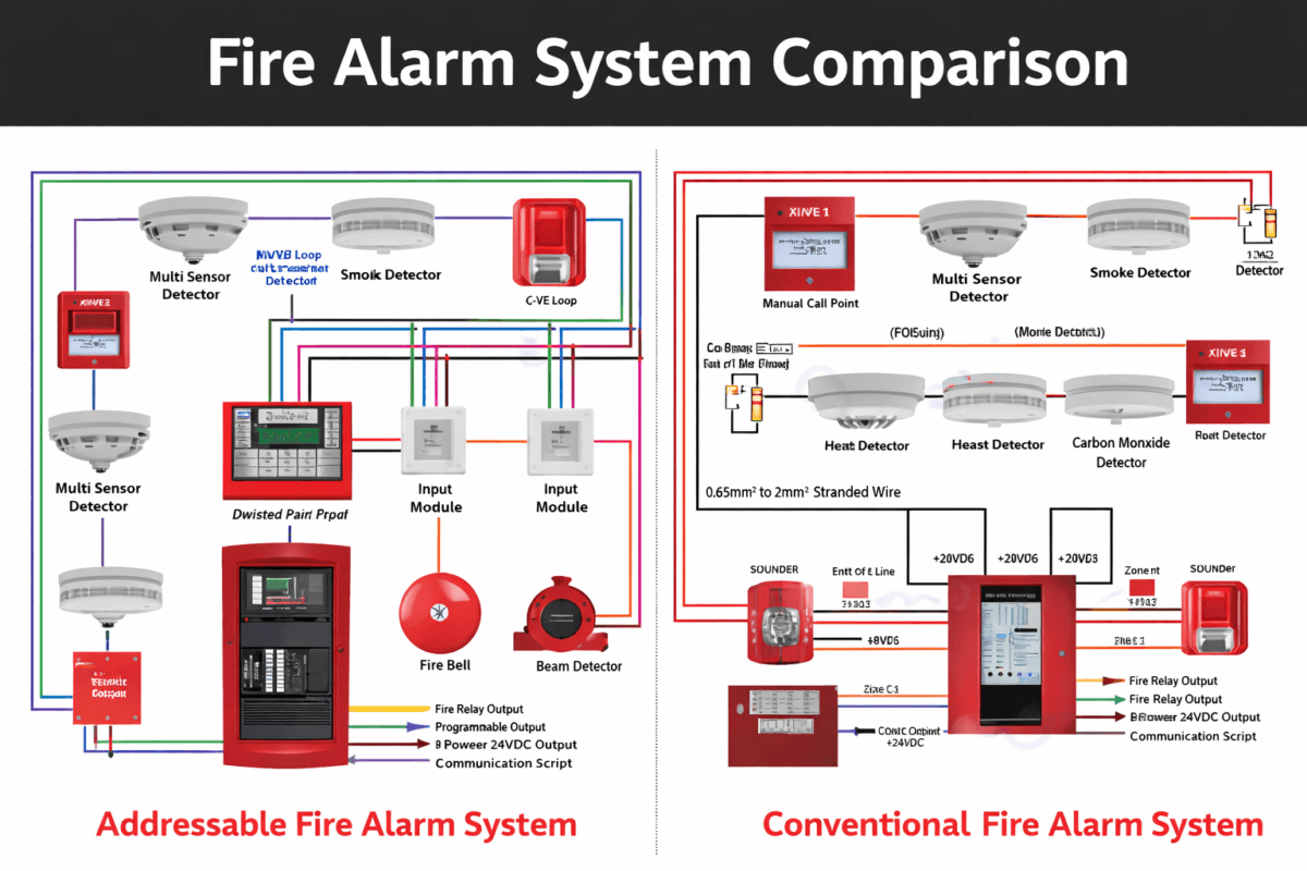 addressable vs conventional fire alarm